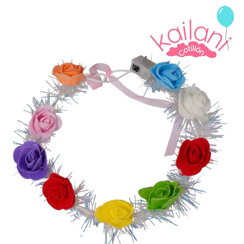 CORONITA FLOR MULTICOLOR LED *6U