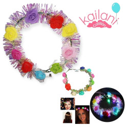 CORONITA FLOR MULTICOLOR LED *6U
