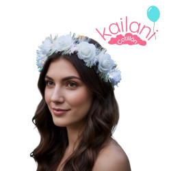 CORONITA FLOR BLANCA  LED *6U