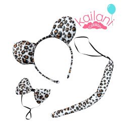 SET VINCHA PELUCHE LEOPARDO *6U