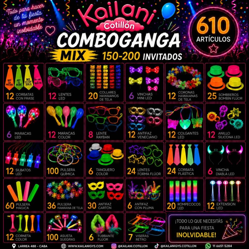 COMBOGANGA MIX 610 ARTICULOS
