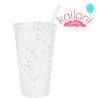 VASO TRANSPARENTE CON GLITER *20U