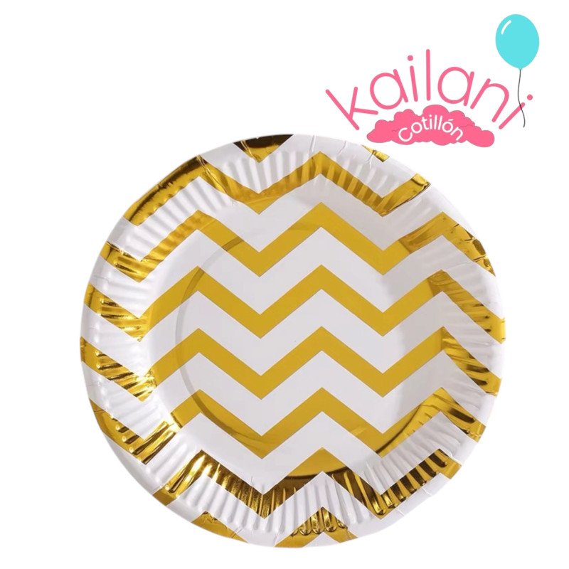 PLATOS POLIPAPEL DORADO *10U