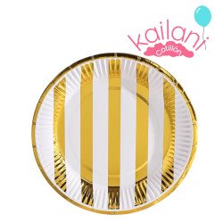 PLATOS POLIPAPEL DORADO *10U