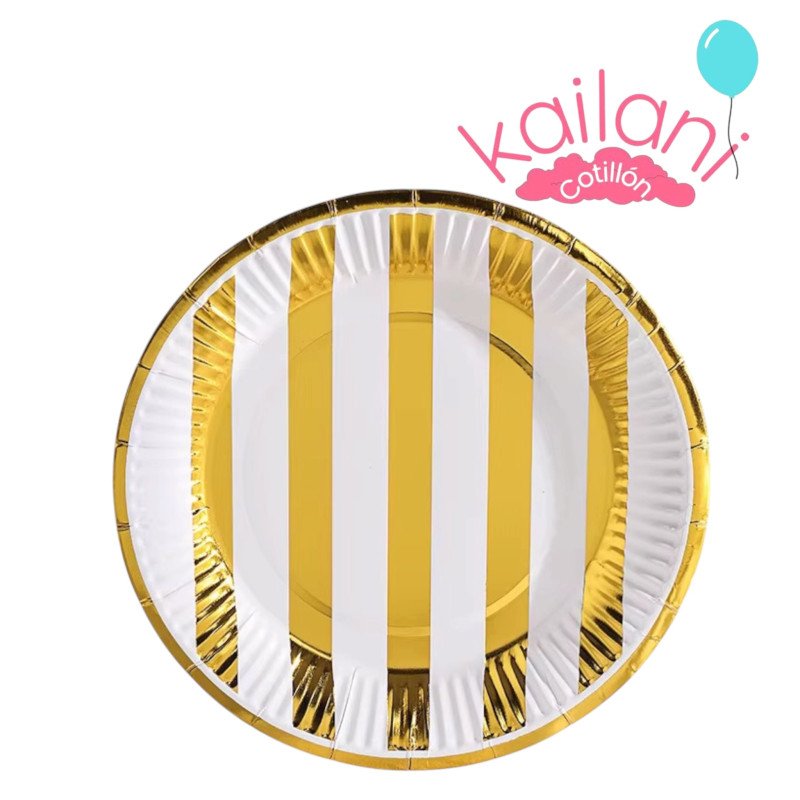 PLATOS POLIPAPEL DORADO *10U