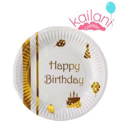 PLATOS HAPPY BIRTHAY DORADO...