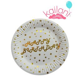 PLATOS HAPPY BIRTHAY DORADO...