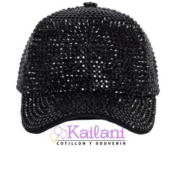 VISERA CON STRASS NEGRO *1U
