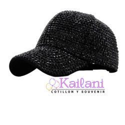 VISERA CON STRASS NEGRO *1U