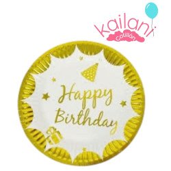 PLATOS HAPPY BIRTHAY DORADO...