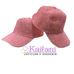 VISERA CON STRASS ROSA *1U