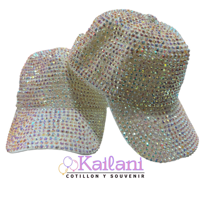 VISERA CON STRASS BLANCO *1U