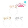 VINCHA CON STRASS MIS 15 ROSA GOLDS *1U