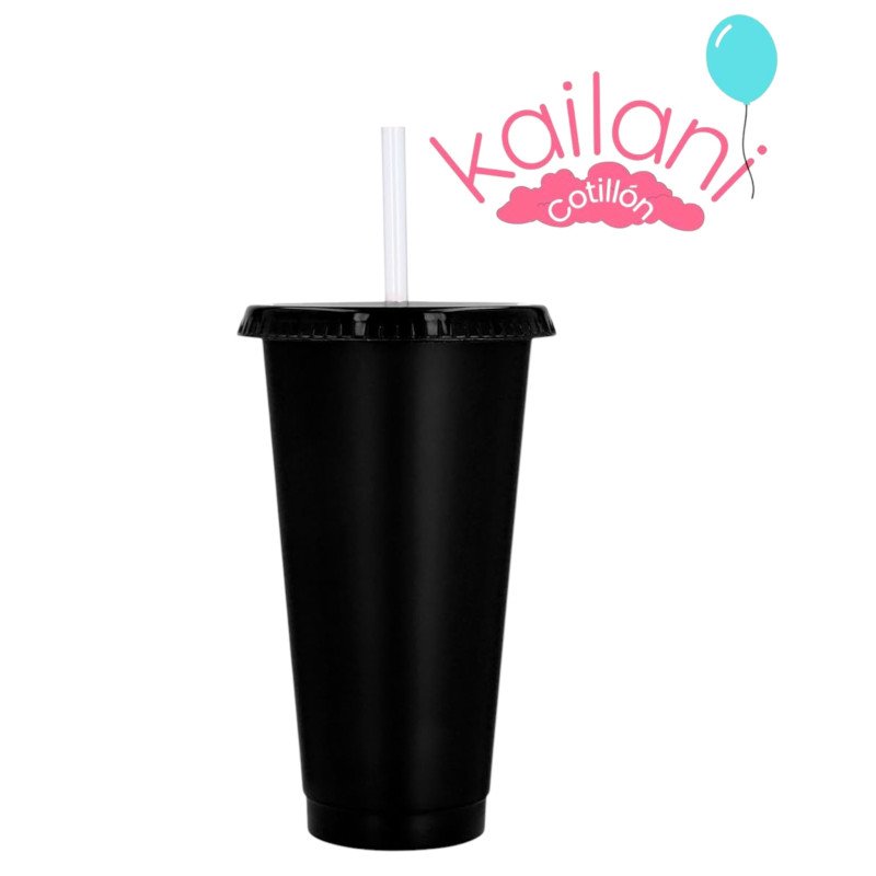 VASO NEGRO 500cc CON SORBETE *12U
