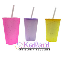 VASO GLITTER CON SORBETE *6U