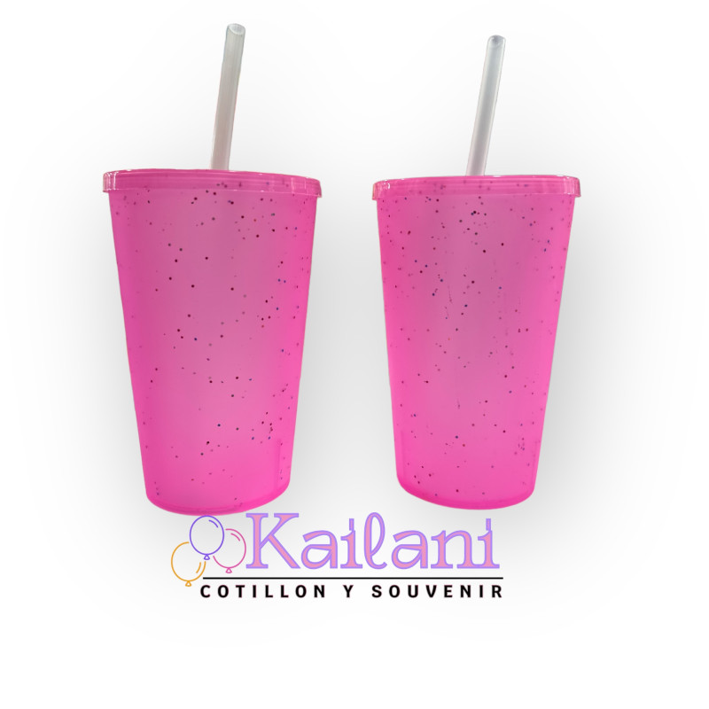 VASO GLITTER CON SORBETE *20U